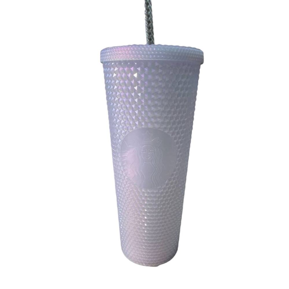 Starbucks New 2021 Holiday Tumbler Icy lilac Bling Studded  24oz With Straw‎